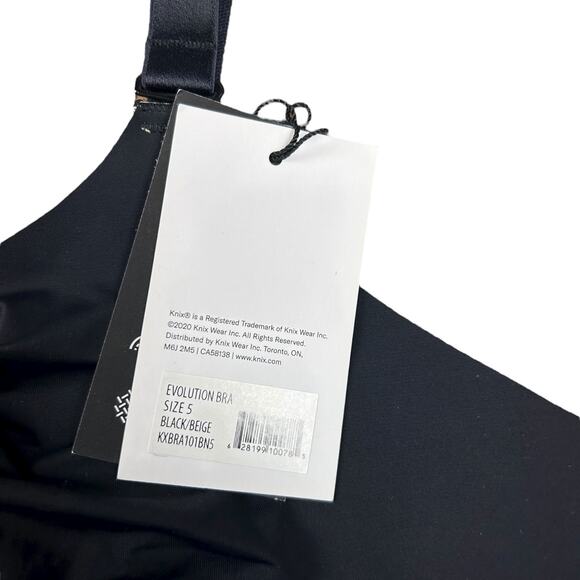 NWT Knix Evolution Bra Size 5 36D 38D 38C 40C Wireless Bralette Black Beige Nude - Picture 5 of 7